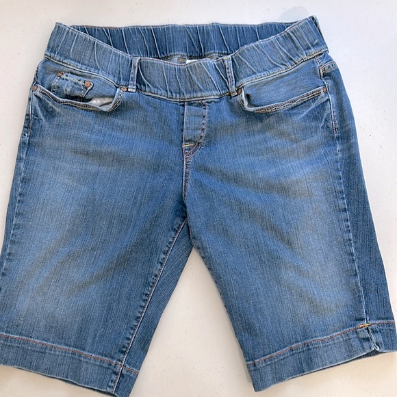 Lucky Brand Shorts Women’s Maternity Size Large Blue Dungarees Lil Maggie - Picture 1 of 10